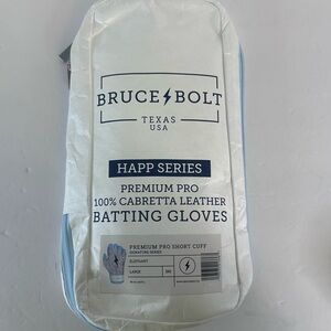Bruce Bolt HAPP Series Premium Pro Short Cuff Batting Gloves Large Elephant NWT